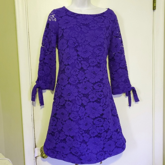Vince Camuto Sheer Floral Lace Dress 6 - Picture 2 of 8